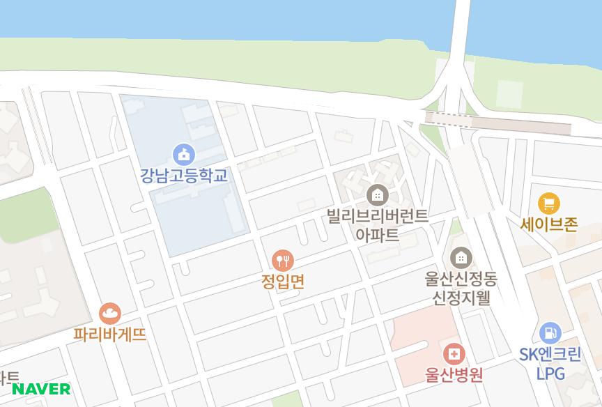 울산광역시 남구 신정동 웰빙파크빌 위치·실거래 시세 지도