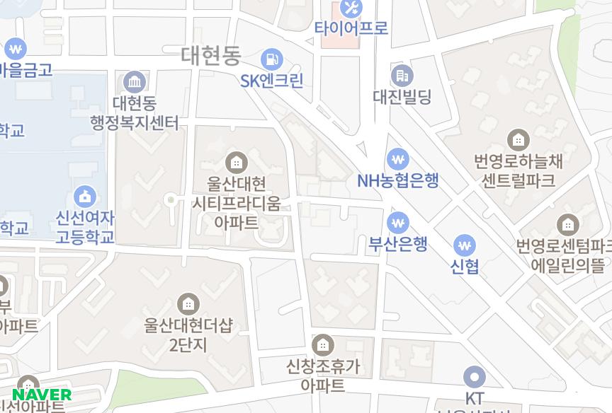 울산광역시 남구 야음동 해원빌리지 위치·실거래 시세 지도