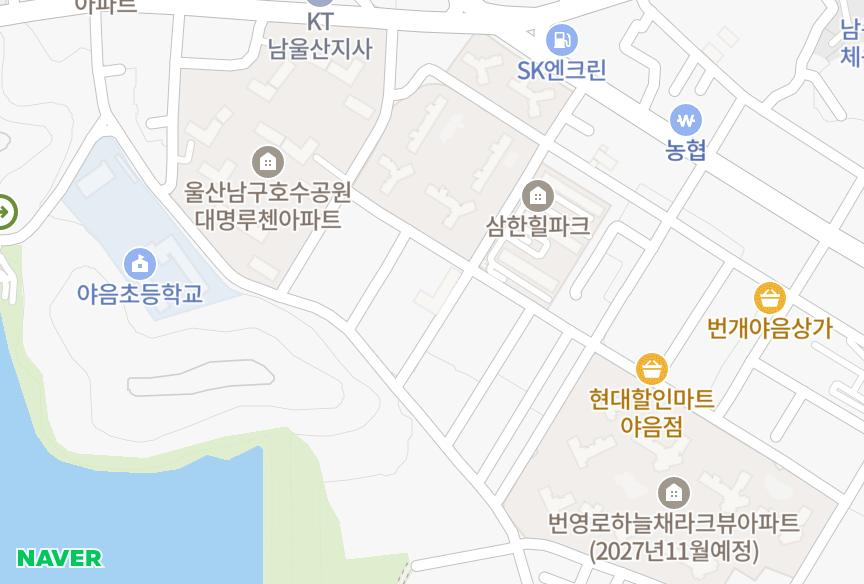 울산광역시 남구 야음동 백양 위치·실거래 시세 지도