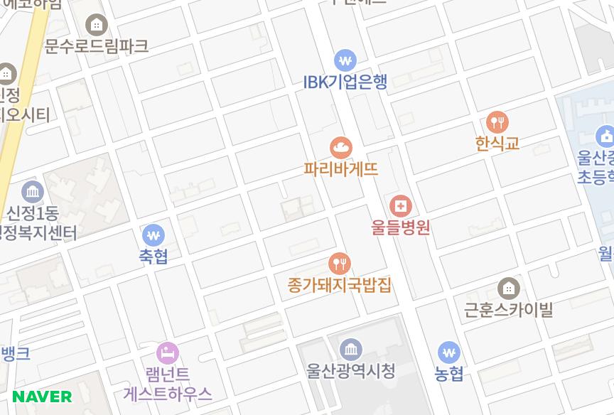 울산광역시 남구 신정동 일원푸오레스타일 위치·실거래 시세 지도