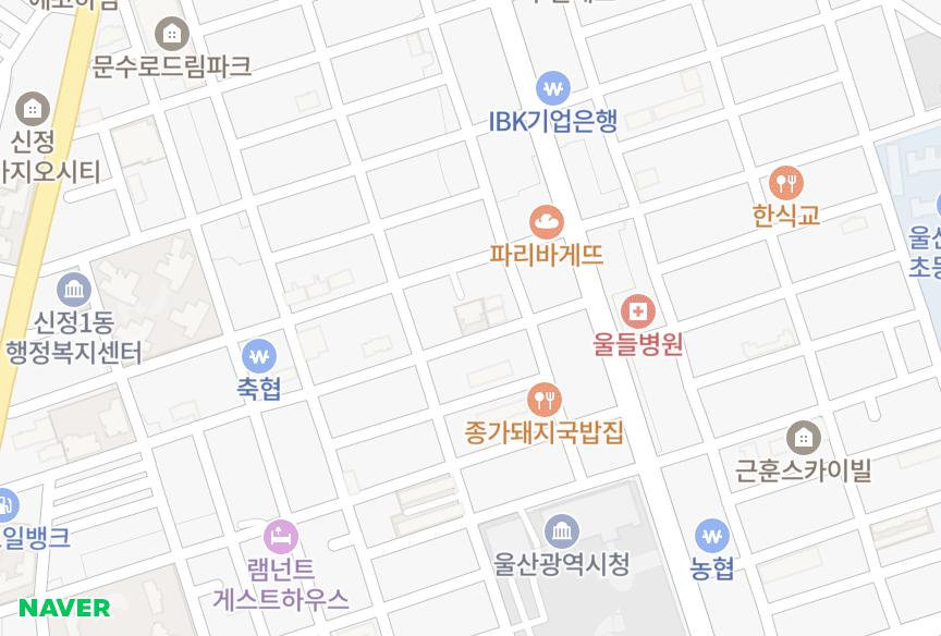 울산광역시 남구 신정동 푸오레 위치·실거래 시세 지도