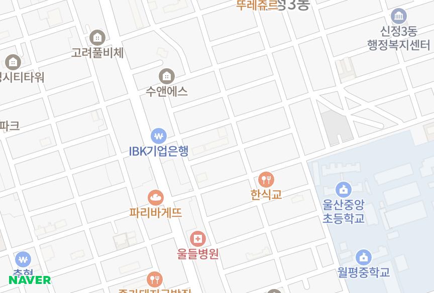 울산광역시 남구 신정동 도해위너스빌 위치·실거래 시세 지도