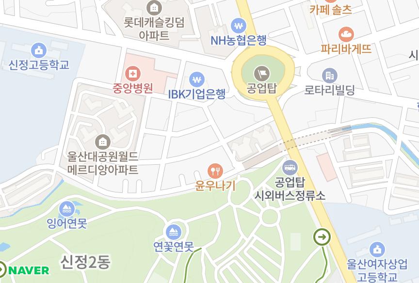 울산광역시 남구 신정동 부성 위치·실거래 시세 지도