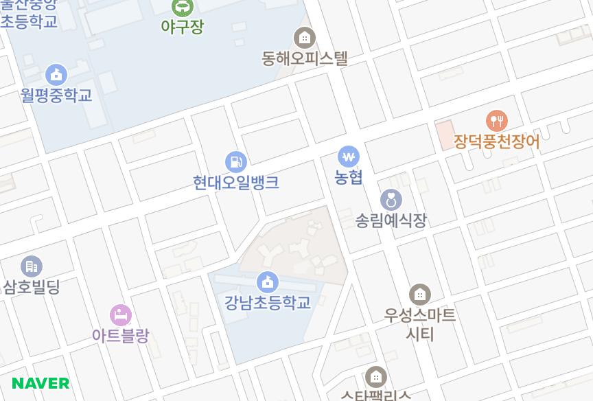 울산광역시 남구 달동 한사랑빌라 위치·실거래 시세 지도
