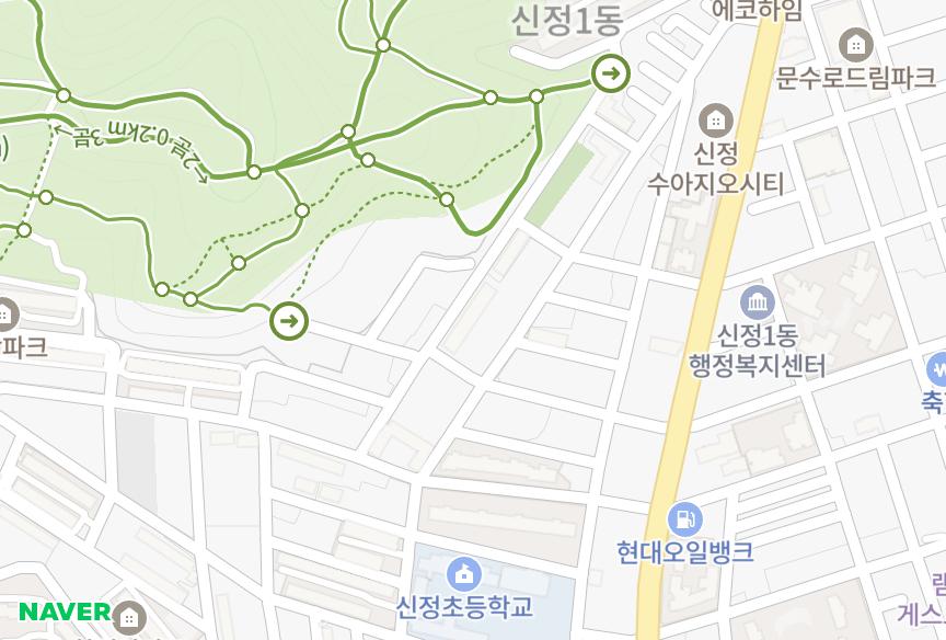 울산광역시 남구 신정동 그린파크 위치·실거래 시세 지도