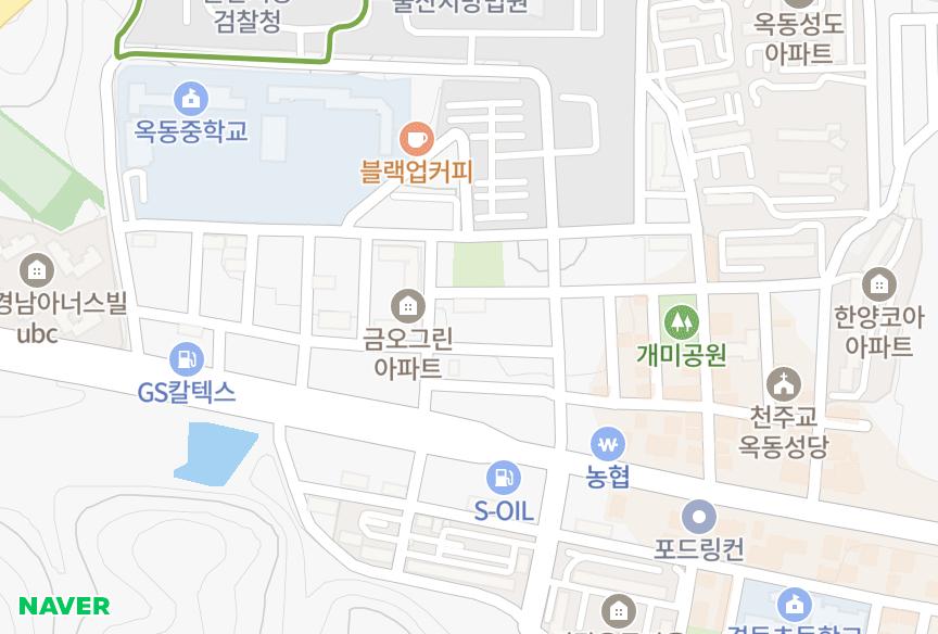울산광역시 남구 옥동 대원로즈빌라 위치·실거래 시세 지도