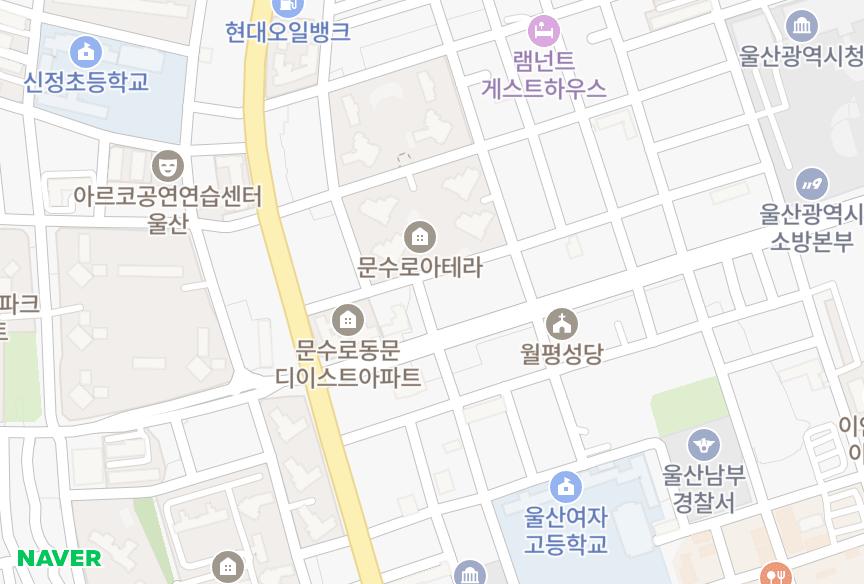 울산광역시 남구 신정동 푸오레스위트 위치·실거래 시세 지도
