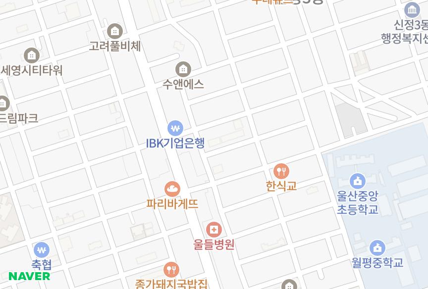 울산광역시 남구 신정동 행운파크 위치·실거래 시세 지도