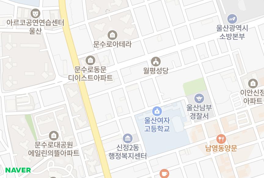 울산광역시 남구 신정동 우남스페셜빌라 위치·실거래 시세 지도