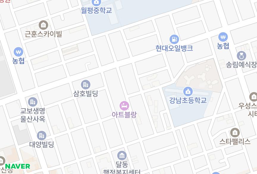 울산광역시 남구 달동 경남팰리스 위치·실거래 시세 지도