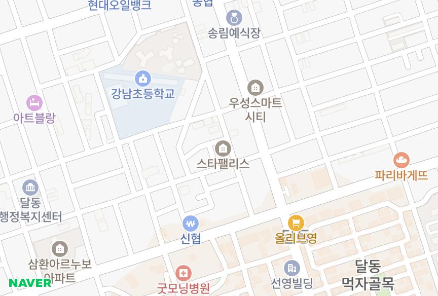 울산광역시 남구 달동 스타팰리스NO.1차 위치·실거래 시세 지도