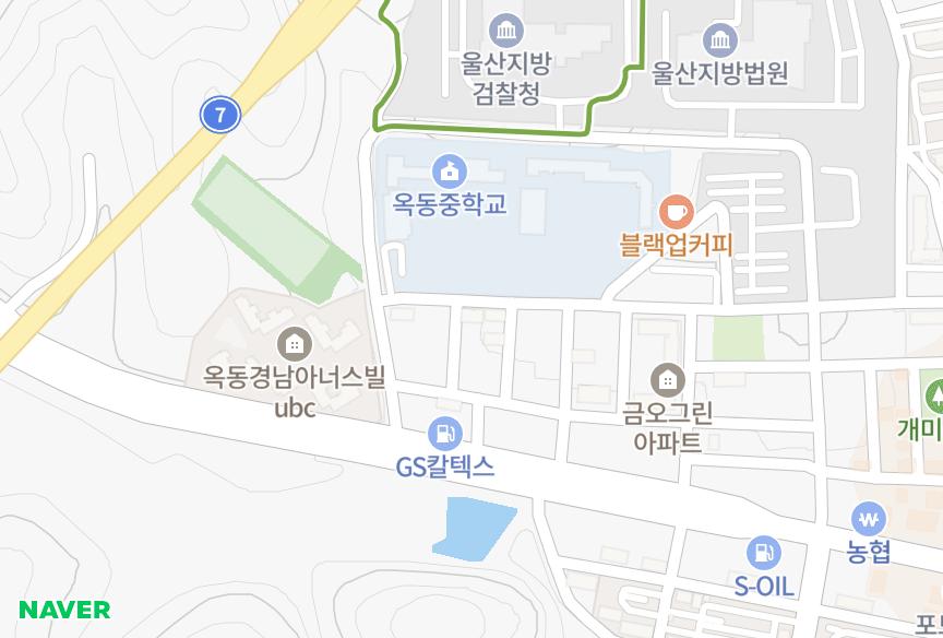 울산광역시 남구 옥동 옥한솔빌라2차 위치·실거래 시세 지도