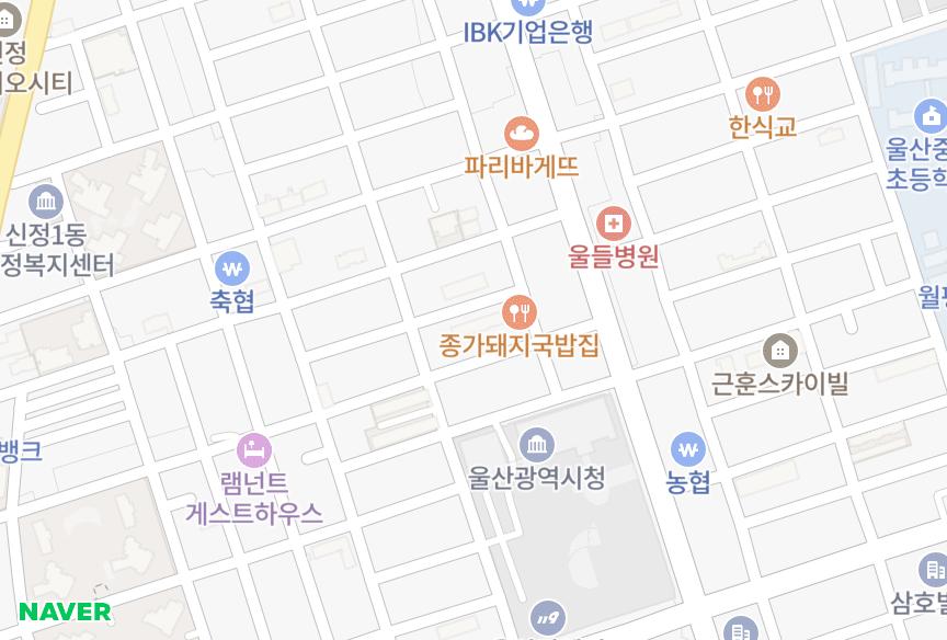 울산광역시 남구 신정동 도해노블빌2차 위치·실거래 시세 지도