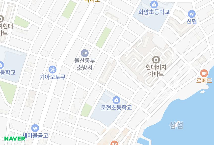 울산광역시 동구 방어동 풍성비치타운 위치·실거래 시세 지도