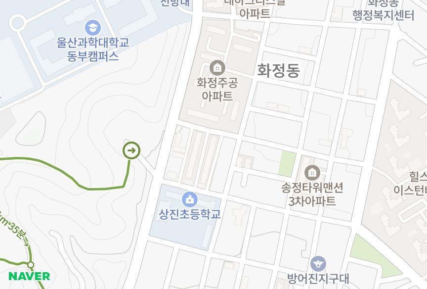 울산광역시 동구 화정동 현대미포 위치·실거래 시세 지도