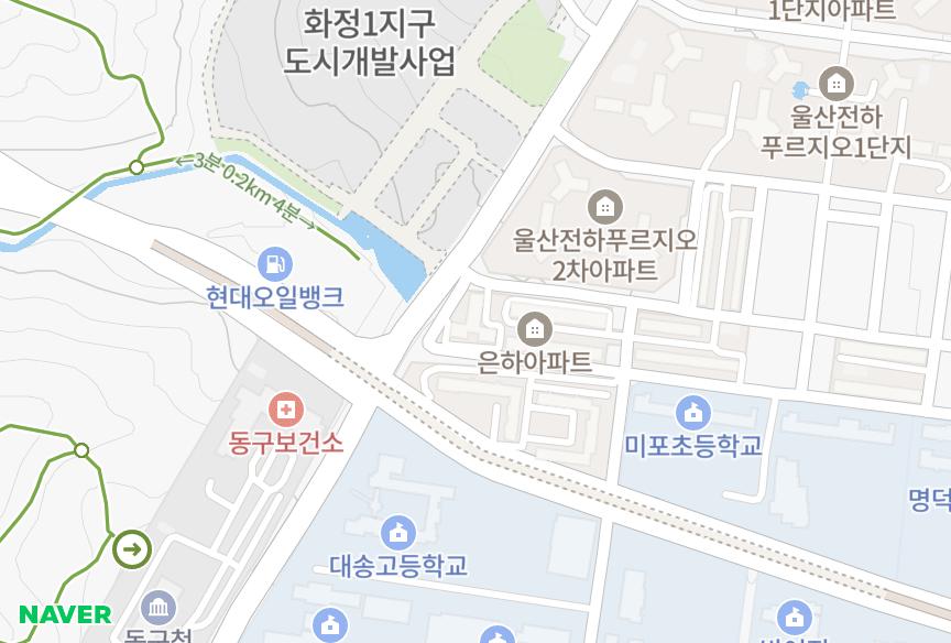 울산광역시 동구 전하동 한라타워맨션 위치·실거래 시세 지도