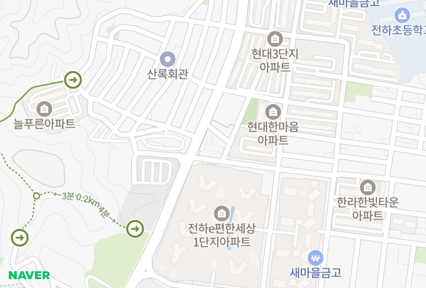 울산광역시 동구 전하동 남호그린파크 위치·실거래 시세 지도