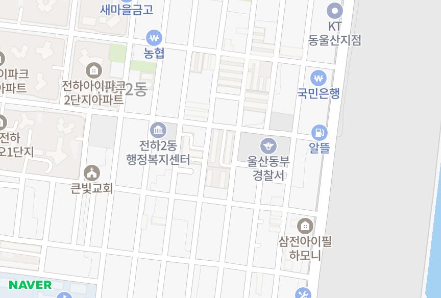 울산광역시 동구 전하동 전하국민 위치·실거래 시세 지도