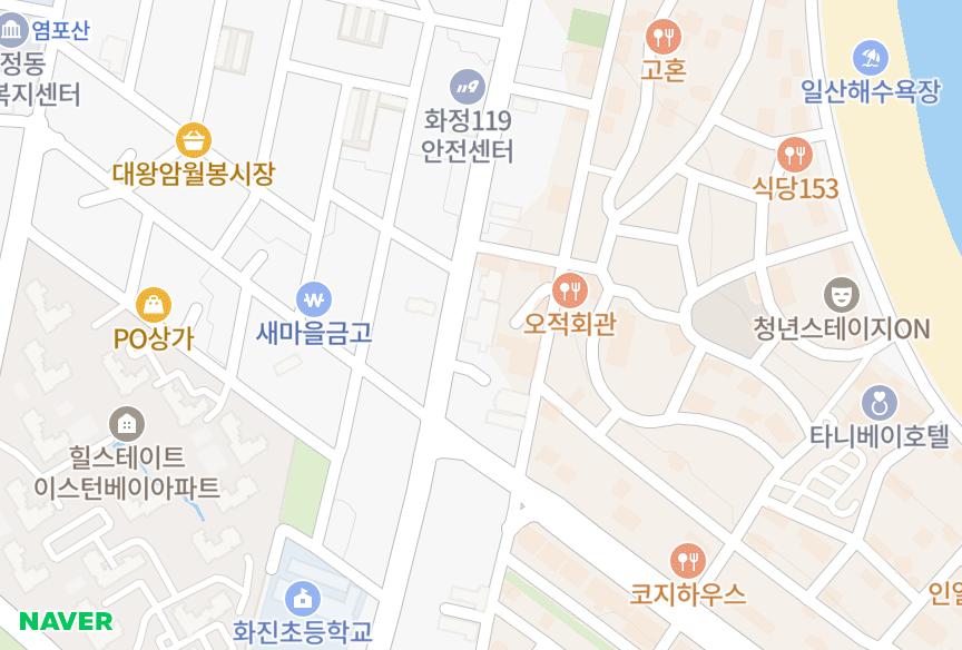 울산광역시 동구 화정동 정우6차센트럴빌 위치·실거래 시세 지도