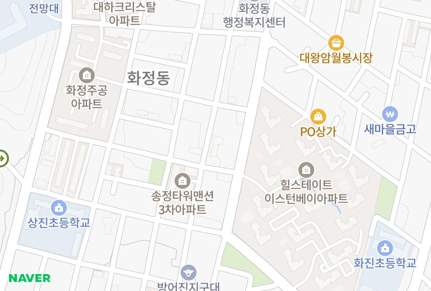 울산광역시 동구 화정동 남경피오레 위치·실거래 시세 지도
