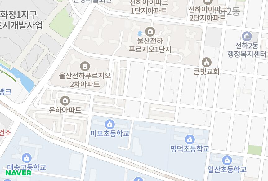 울산광역시 동구 전하동 제일그린 위치·실거래 시세 지도