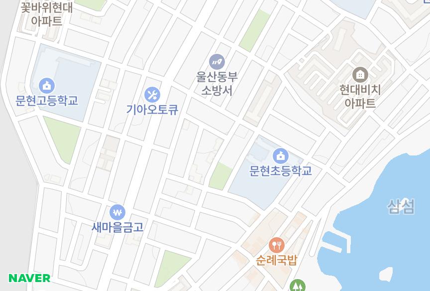 울산광역시 동구 방어동 블루워터 위치·실거래 시세 지도