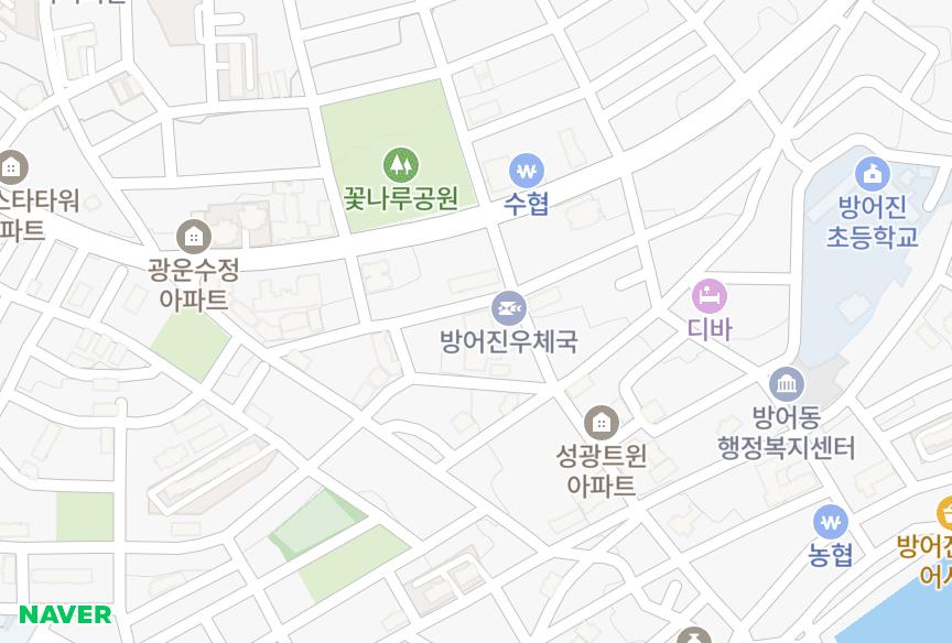 울산광역시 동구 방어동 정성홈타운 위치·실거래 시세 지도