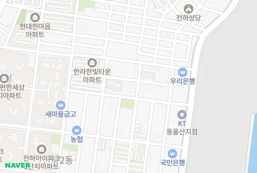 울산광역시 동구 전하동 대성휴원 위치·실거래 시세 지도
