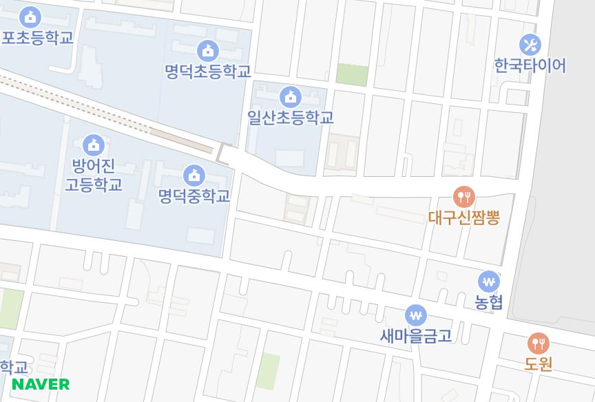 울산광역시 동구 일산동 대진 위치·실거래 시세 지도