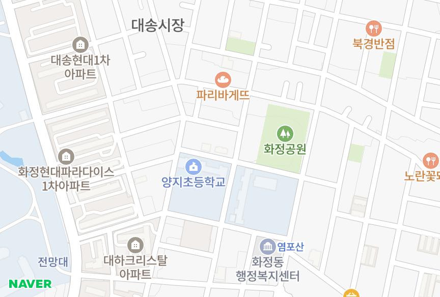울산광역시 동구 화정동 정우베르빌 위치·실거래 시세 지도