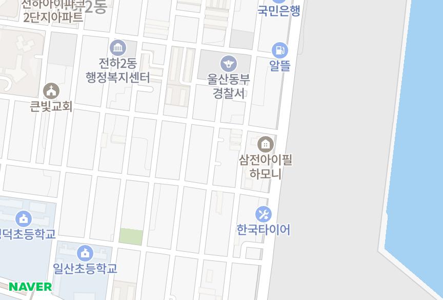 울산광역시 동구 전하동 로얄 위치·실거래 시세 지도