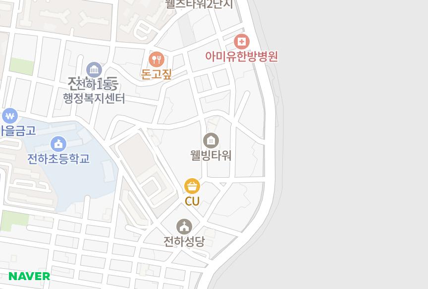 울산광역시 동구 전하동 웰빙타워 위치·실거래 시세 지도