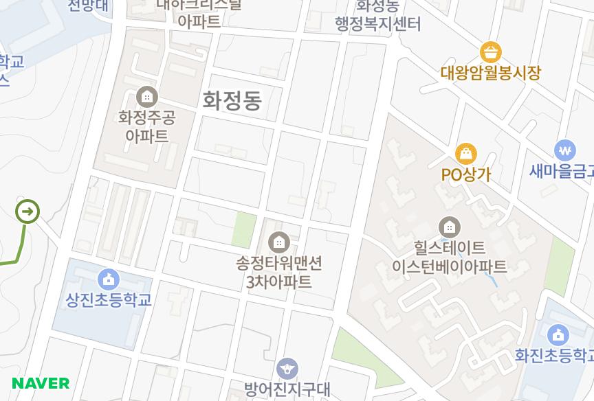 울산광역시 동구 화정동 풍진명가빌 위치·실거래 시세 지도