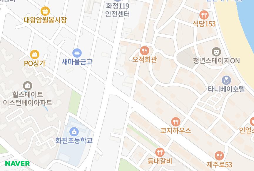 울산광역시 동구 화정동 정우4차비치빌리지 위치·실거래 시세 지도