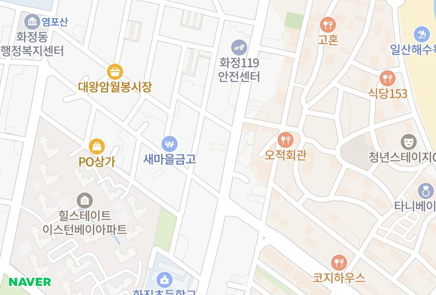 울산광역시 동구 화정동 진성라포레 위치·실거래 시세 지도