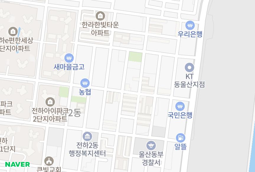 울산광역시 동구 전하동 장보펠리스 위치·실거래 시세 지도
