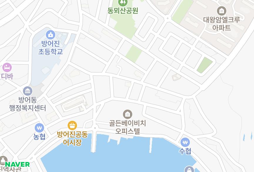 울산광역시 동구 방어동 한샘 위치·실거래 시세 지도