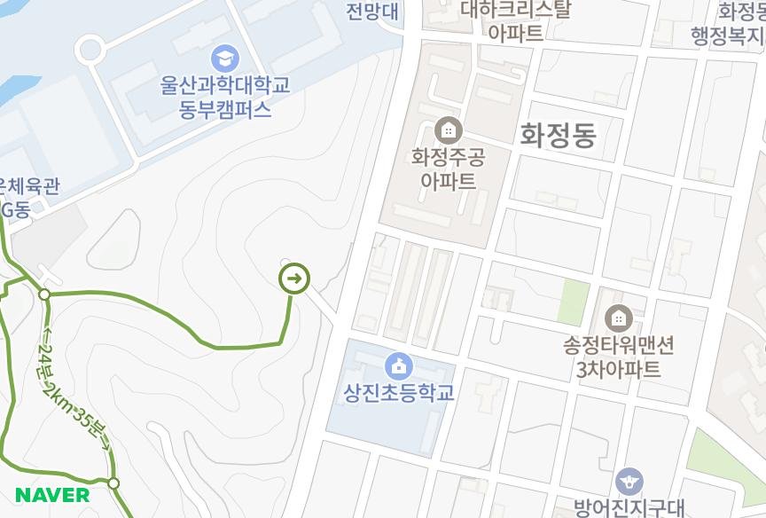 울산광역시 동구 화정동 명성블루빌3차 위치·실거래 시세 지도