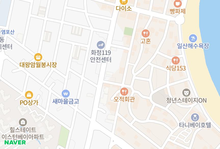 울산광역시 동구 화정동 대호비치 위치·실거래 시세 지도