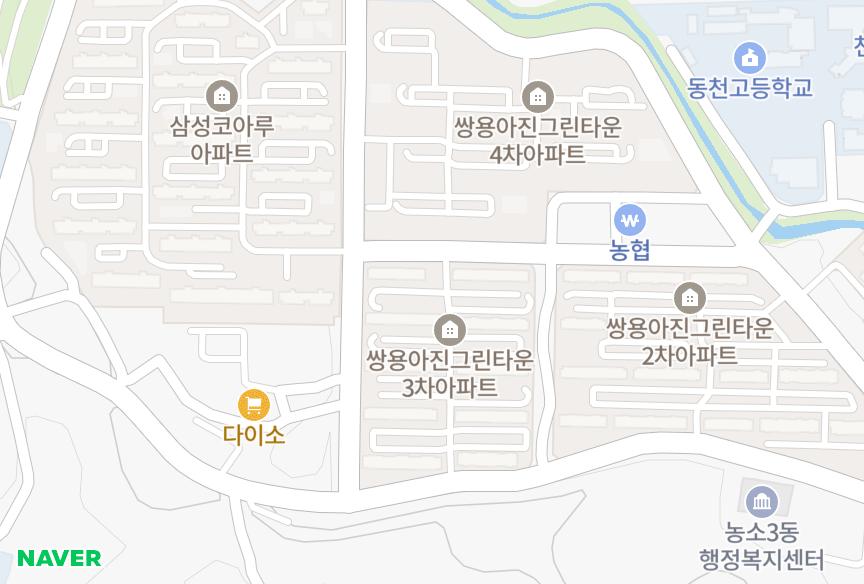 울산광역시 북구 천곡동 쌍용아진그린타운3차 위치·실거래 시세 지도