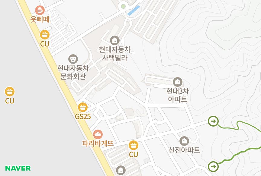 울산광역시 북구 염포동 염포현대2차 위치·실거래 시세 지도