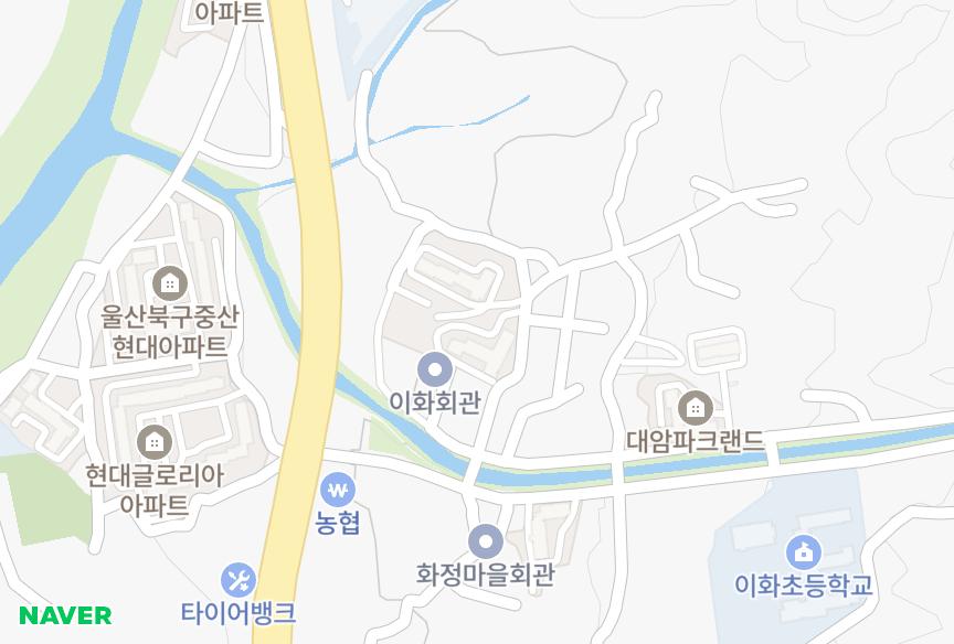 울산광역시 북구 중산동 대암훼미리아파트(102동) 위치·실거래 시세 지도