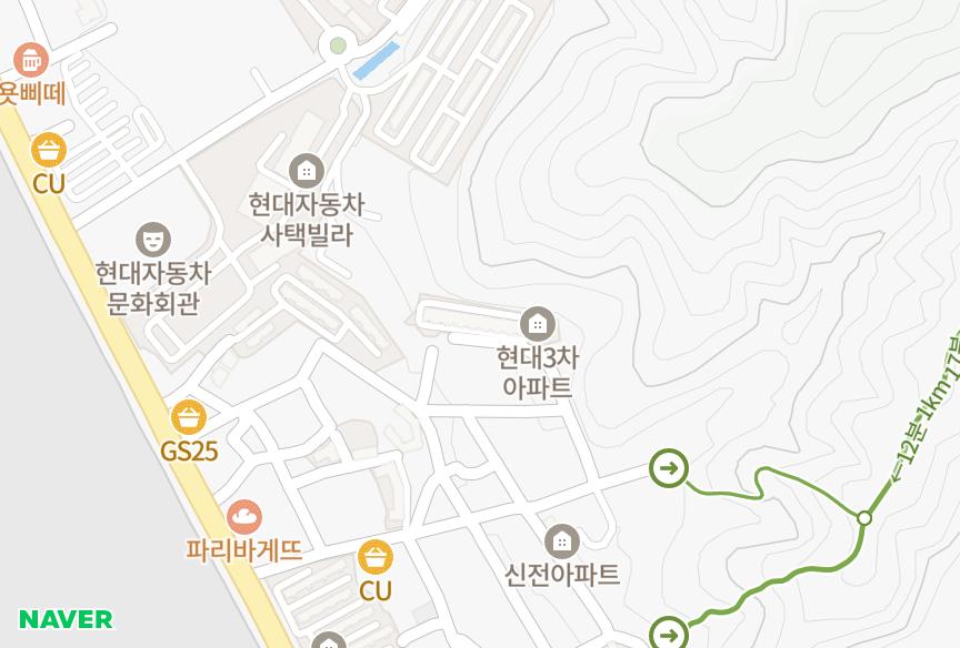 울산광역시 북구 염포동 염포현대3차 위치·실거래 시세 지도
