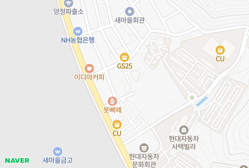 울산광역시 북구 양정동 영진그린맨션 위치·실거래 시세 지도
