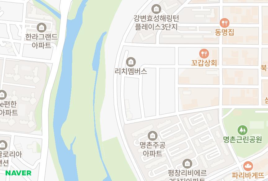 울산광역시 북구 명촌동 현대하이빌 위치·실거래 시세 지도
