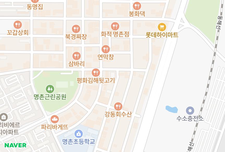 울산광역시 북구 명촌동 명촌엘리제빌2차 위치·실거래 시세 지도