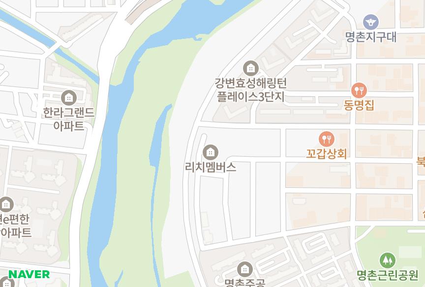 울산광역시 북구 명촌동 리치멤버스 위치·실거래 시세 지도