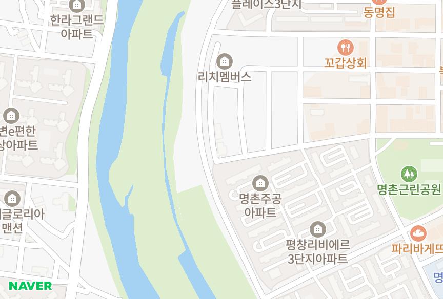 울산광역시 북구 명촌동 지안하우스 위치·실거래 시세 지도