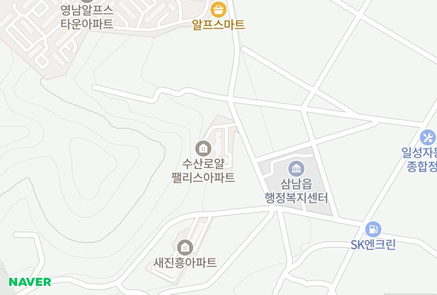 울산광역시 울주군 삼남읍 교동리 수산로얄팰리스 위치·실거래 시세 지도