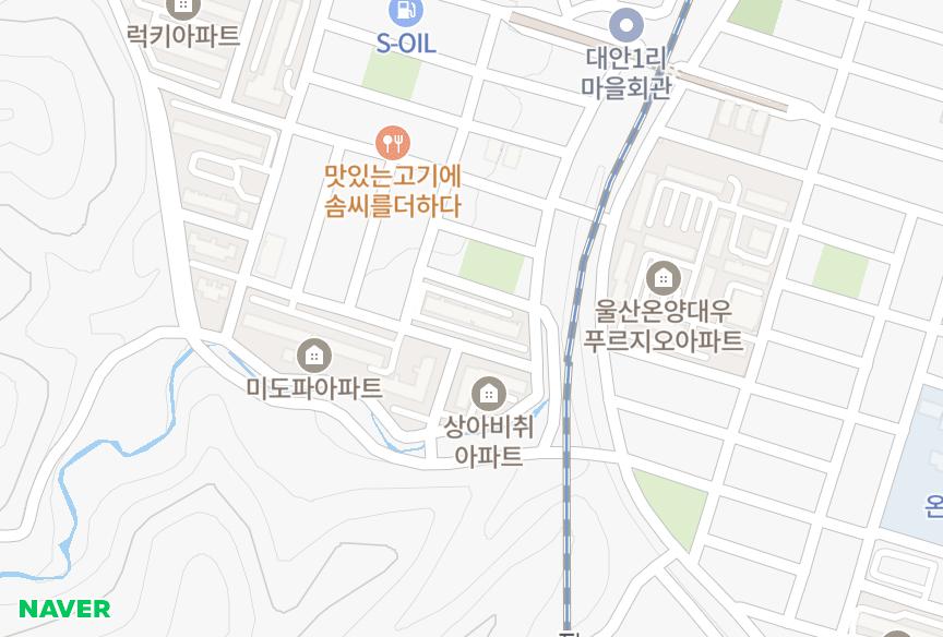울산광역시 울주군 온양읍 대안리 한그린 위치·실거래 시세 지도